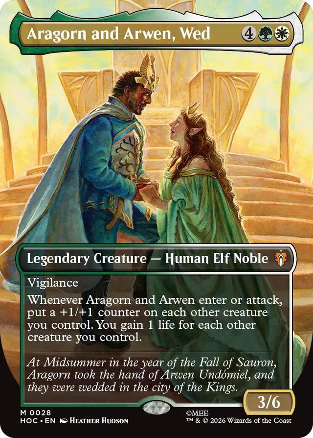Image for Aragorn and Arwen, Wed (Borderless) (28) (Foil) (The Hobbit: Eternal-Legal) (HOC) - Magic: The Gathering