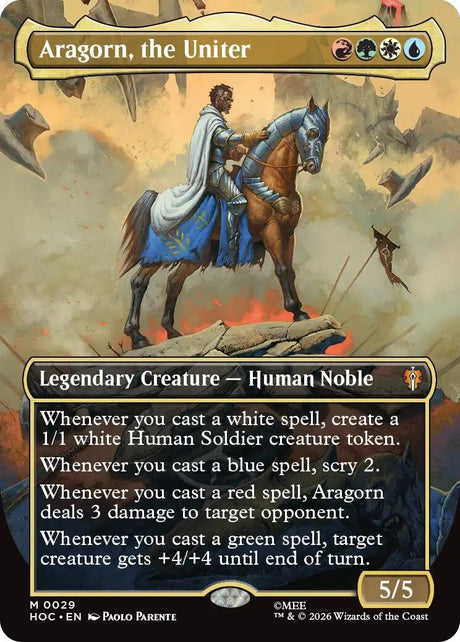 Image for Aragorn, the Uniter (Borderless) (29) (Foil) (The Hobbit: Eternal-Legal) (HOC) - Magic: The Gathering
