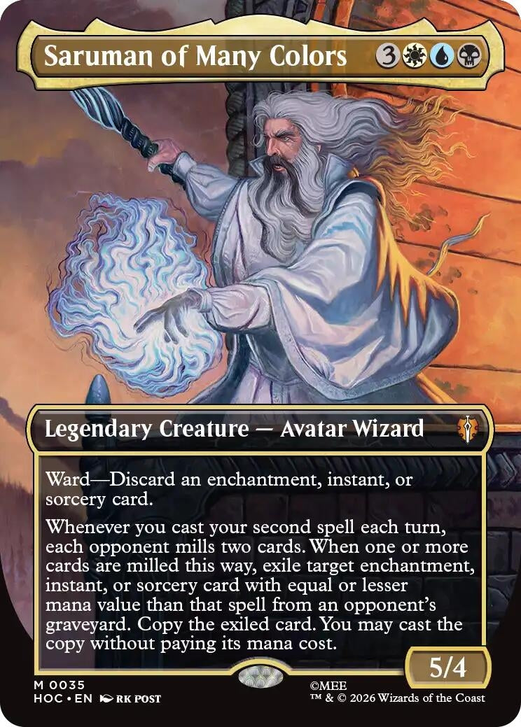 Image for Saruman of Many Colors (Borderless) (35) (Foil) (The Hobbit: Eternal-Legal) (HOC) - Magic: The Gathering
