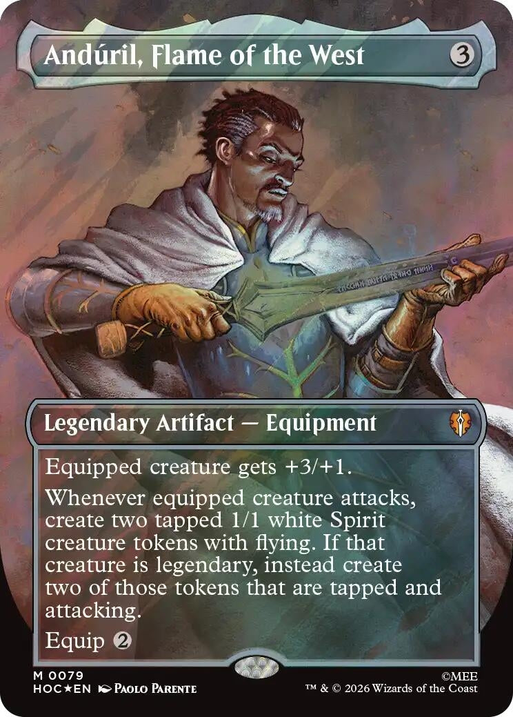 Image for Anduril, Flame of the West (Borderless) (Surge Foil) (79) (Foil) (The Hobbit: Eternal-Legal) (HOC) - Magic: The Gathering