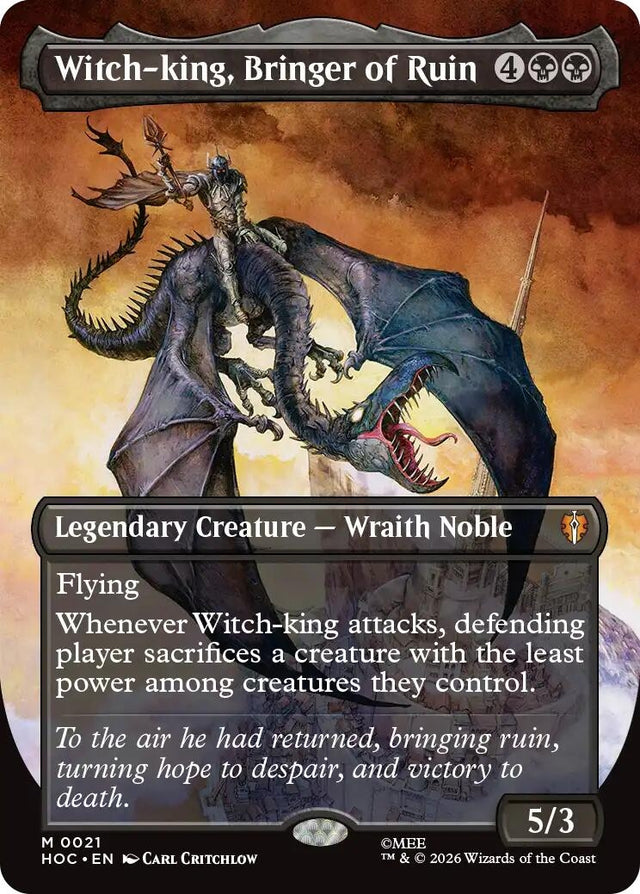 Image for Witch-king, Bringer of Ruin (Borderless) (21) (The Hobbit: Eternal-Legal) (HOC) - Magic: The Gathering