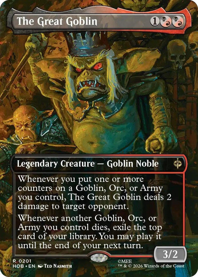 Image for The Great Goblin (Borderless) (201) (Foil) (The Hobbit) (HOB) - Magic: The Gathering