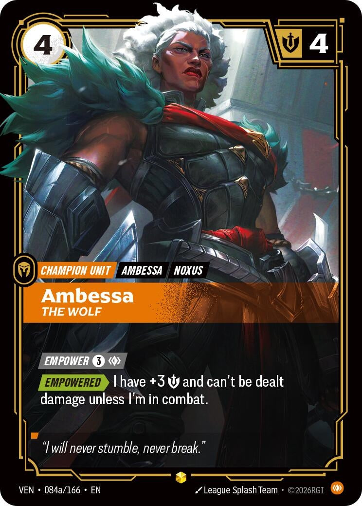 Image for Ambessa - The Wolf (Alternate Art) (084a/166) (Foil) (Vendetta) (VEN) - Riftbound: League of Legends Trading Card Game