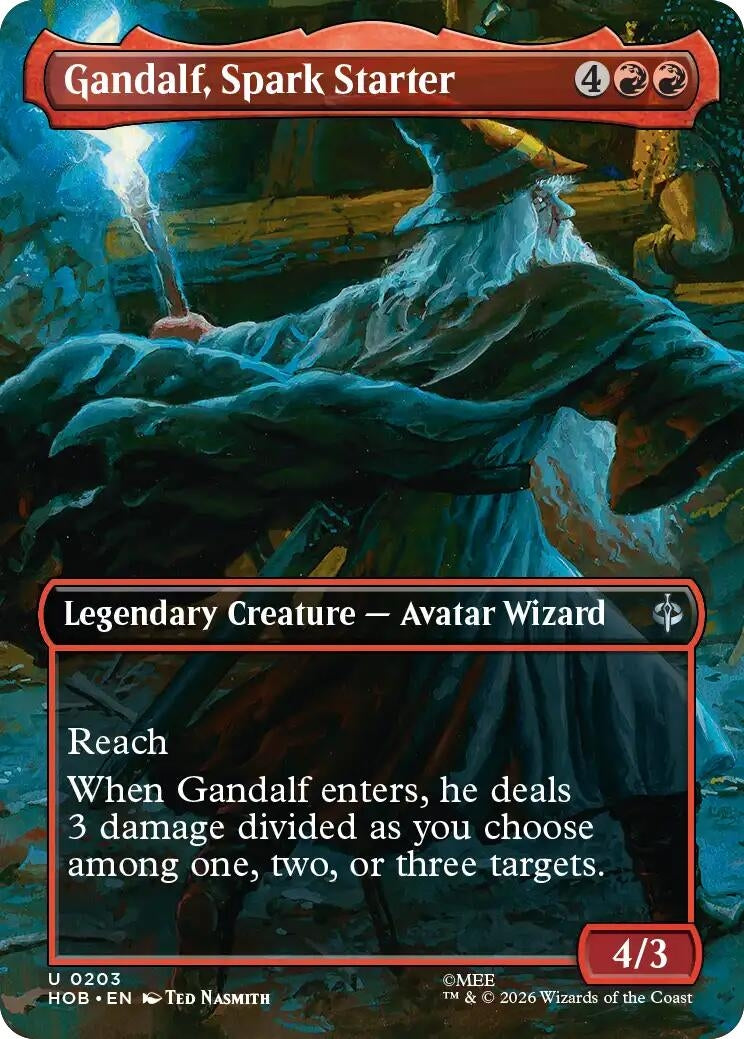 Image for Gandalf, Spark Starter (Borderless) (203) (Foil) (The Hobbit) (HOB) - Magic: The Gathering