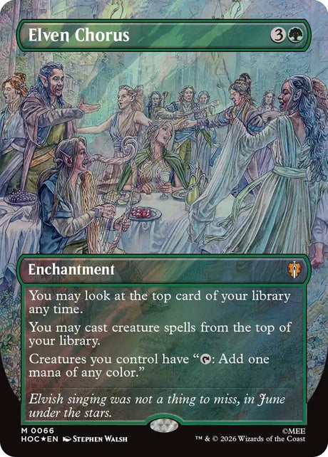 Image for Elven Chorus (Borderless) (Surge Foil) (66) (Foil) (The Hobbit: Eternal-Legal) (HOC) - Magic: The Gathering