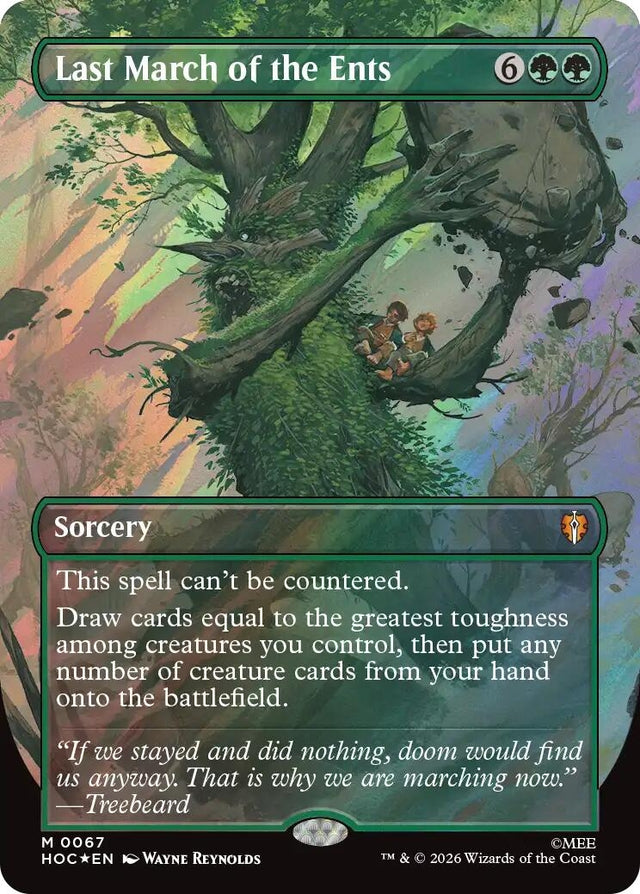 Image for Last March of the Ents (Borderless) (Surge Foil) (67) (Foil) (The Hobbit: Eternal-Legal) (HOC) - Magic: The Gathering