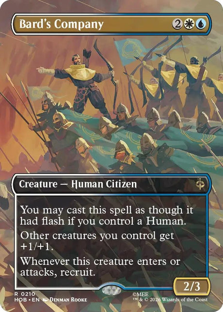Image for Bard's Company (Borderless) (210) (Foil) (The Hobbit) (HOB) - Magic: The Gathering