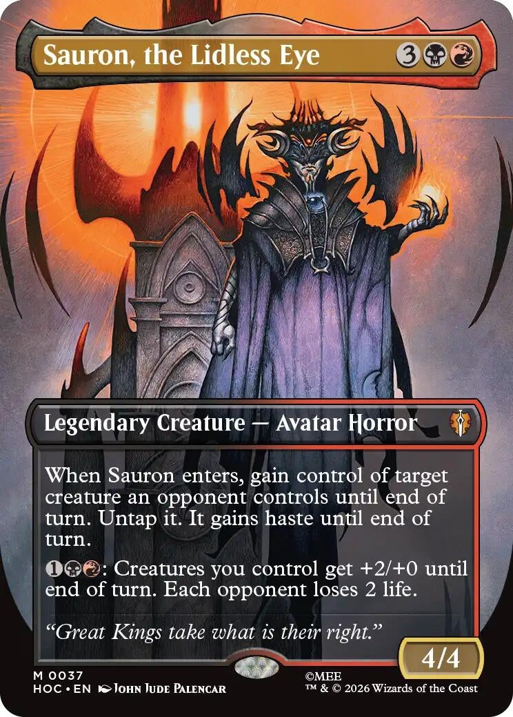 Image for Sauron, the Lidless Eye (Borderless) (37) (Foil) (The Hobbit: Eternal-Legal) (HOC) - Magic: The Gathering