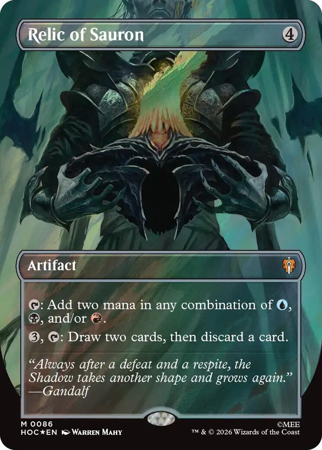 Image for Relic of Sauron (Borderless) (Surge Foil) (86) (Foil) (The Hobbit: Eternal-Legal) (HOC) - Magic: The Gathering