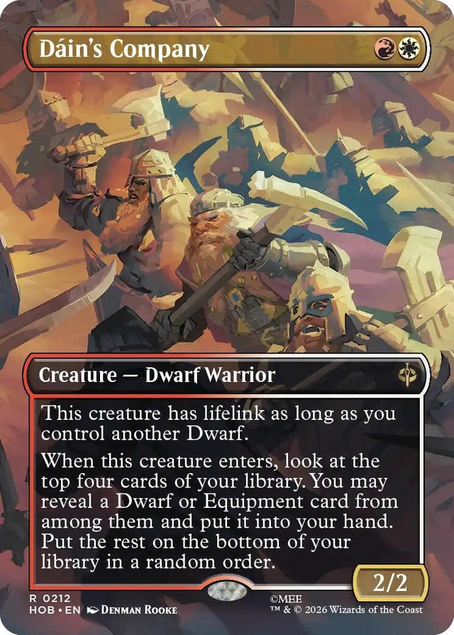 Image for Dain's Company (Borderless) (212) (Foil) (The Hobbit) (HOB) - Magic: The Gathering