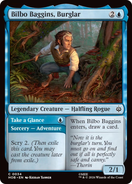 Image for Bilbo Baggins, Burglar (34) (Foil) (The Hobbit) (HOB) - Magic: The Gathering