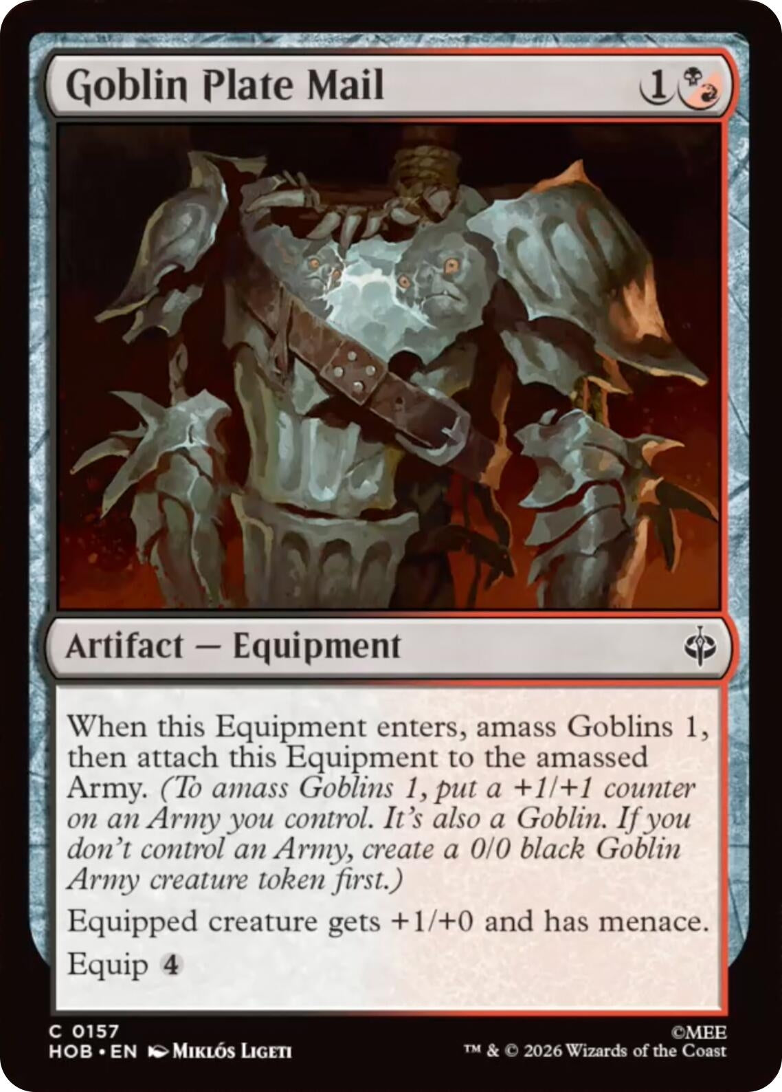Image for Goblin Plate Mail (157) (Foil) (The Hobbit) (HOB) - Magic: The Gathering
