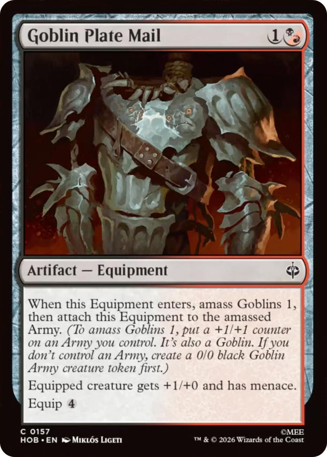 Image for Goblin Plate Mail (157) (Foil) (The Hobbit) (HOB) - Magic: The Gathering