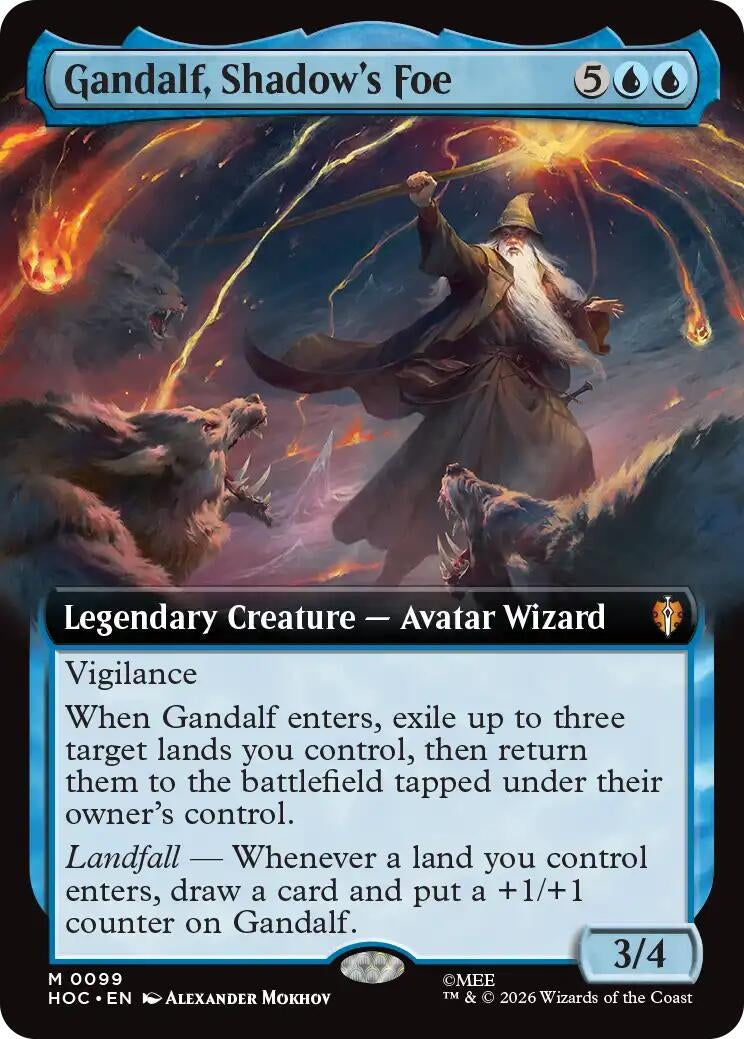 Image for Gandalf, Shadow's Foe (Extended Art) (99) (Foil) (The Hobbit: Eternal-Legal) (HOC) - Magic: The Gathering