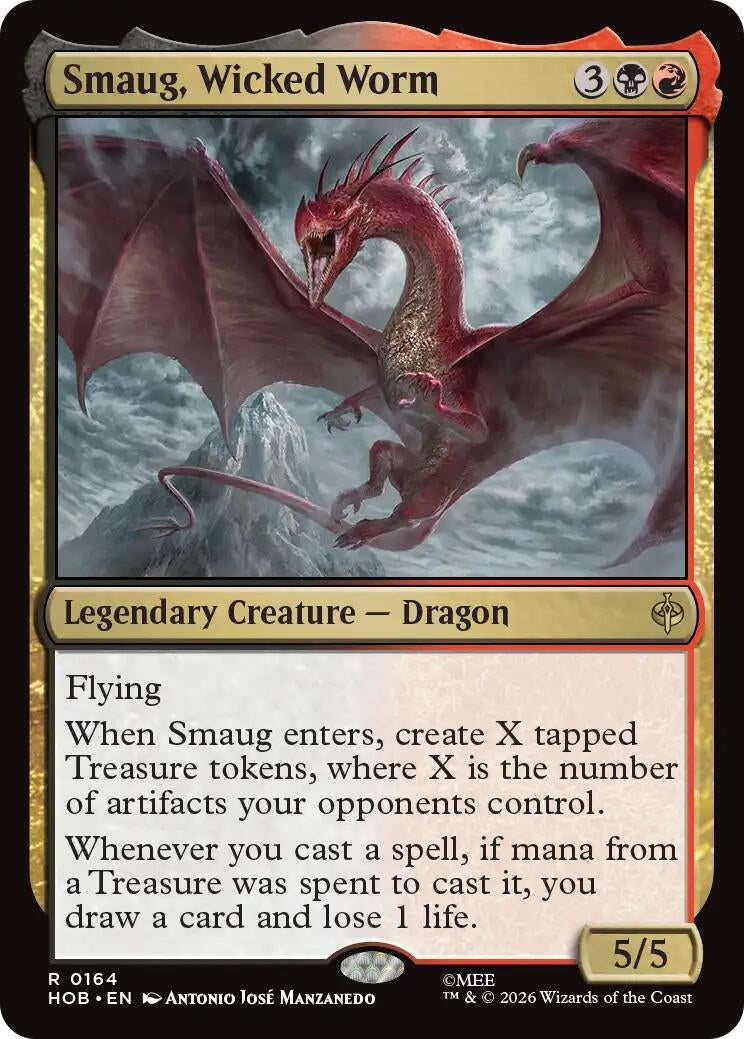 Image for Smaug, Wicked Worm (164) (Foil) (The Hobbit) (HOB) - Magic: The Gathering