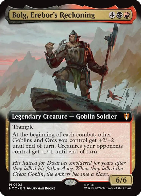 Image for Bolg, Erebor's Reckoning (Extended Art) (102) (The Hobbit: Eternal-Legal) (HOC) - Magic: The Gathering