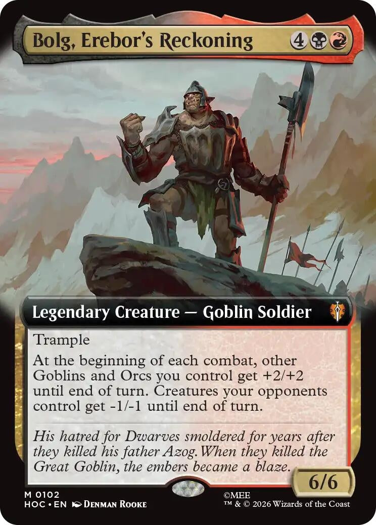 Image for Bolg, Erebor's Reckoning (Extended Art) (102) (Foil) (The Hobbit: Eternal-Legal) (HOC) - Magic: The Gathering