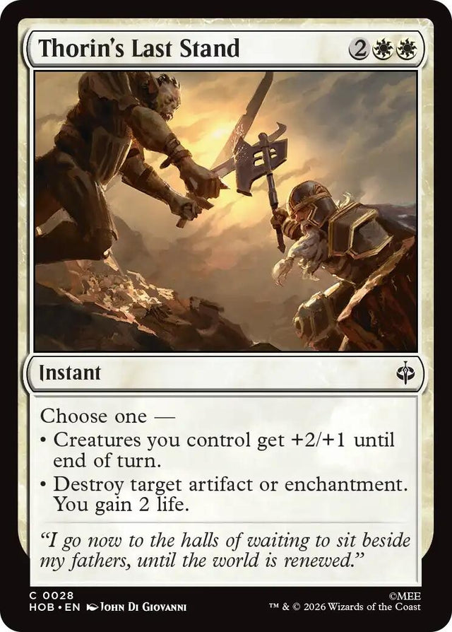 Image for Thorin's Last Stand (28) (Foil) (The Hobbit) (HOB) - Magic: The Gathering