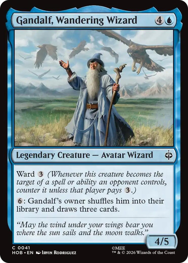 Image for Gandalf, Wandering Wizard (41) (Foil) (The Hobbit) (HOB) - Magic: The Gathering
