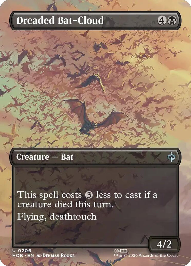 Image for Dreaded Bat-Cloud (Borderless) (206) (Foil) (The Hobbit) (HOB) - Magic: The Gathering