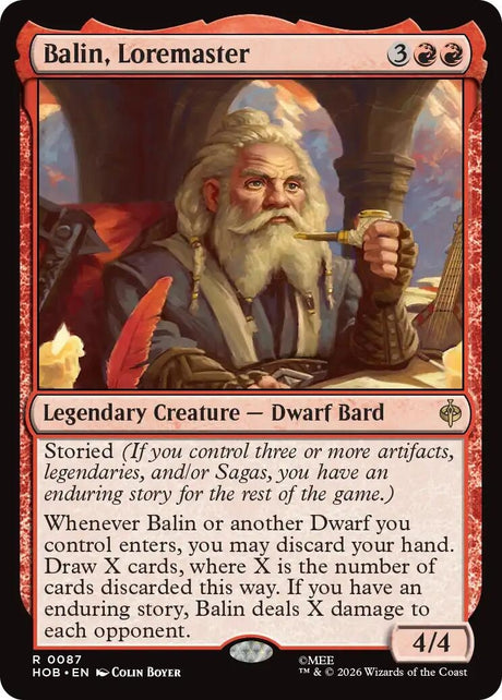 Image for Balin, Loremaster (87) (Foil) (The Hobbit) (HOB) - Magic: The Gathering