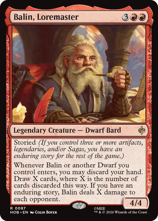 Image for Balin, Loremaster (87) (Foil) (The Hobbit) (HOB) - Magic: The Gathering