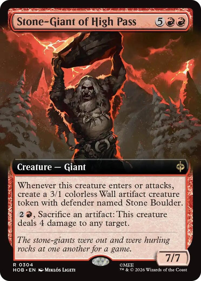 Image for Stone-Giant of High Pass (Extended Art) (304) (Foil) (The Hobbit) (HOB) - Magic: The Gathering