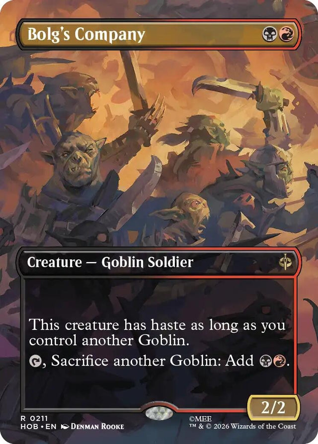 Image for Bolg's Company (Borderless) (211) (Foil) (The Hobbit) (HOB) - Magic: The Gathering