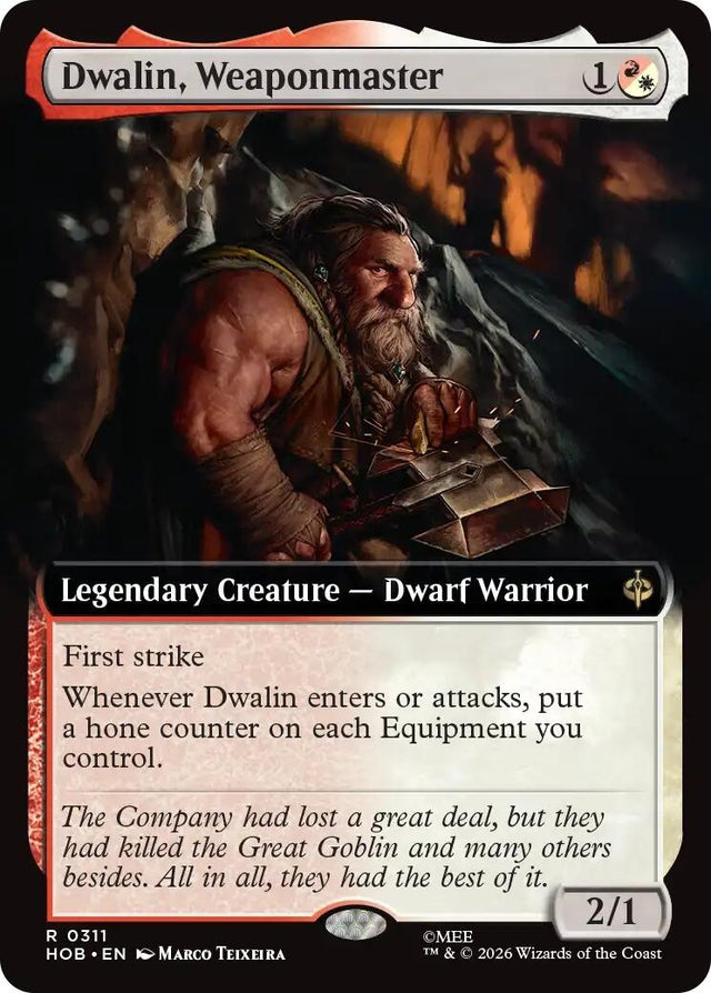 Image for Dwalin, Weaponmaster (Extended Art) (311) (Foil) (The Hobbit) (HOB) - Magic: The Gathering