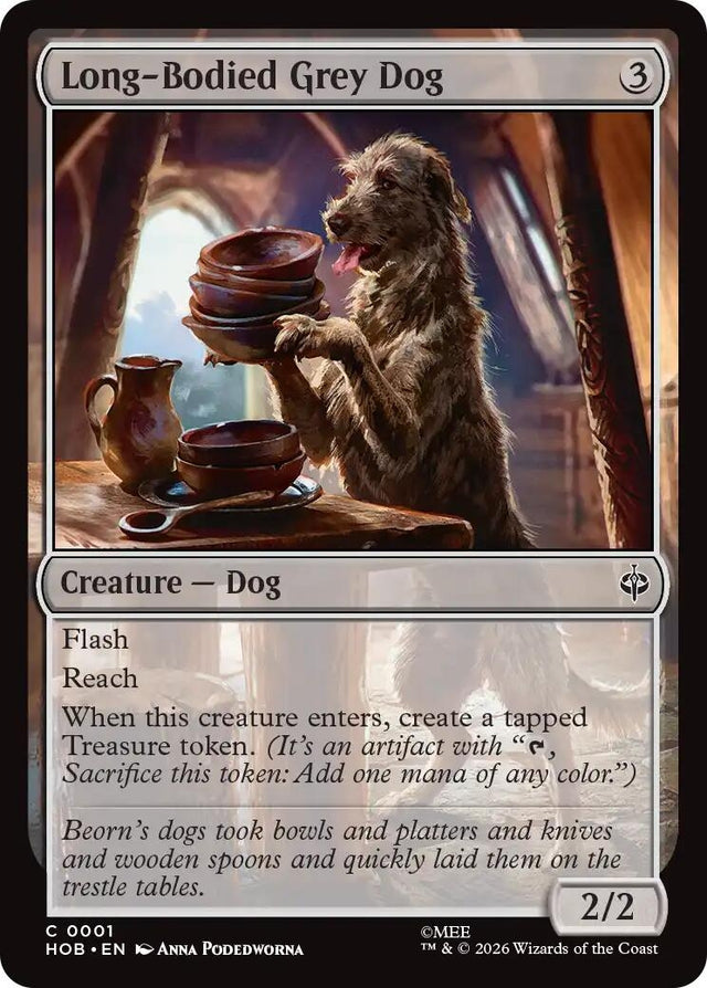 Image for Long-Bodied Grey Dog (1) (Foil) (The Hobbit) (HOB) - Magic: The Gathering