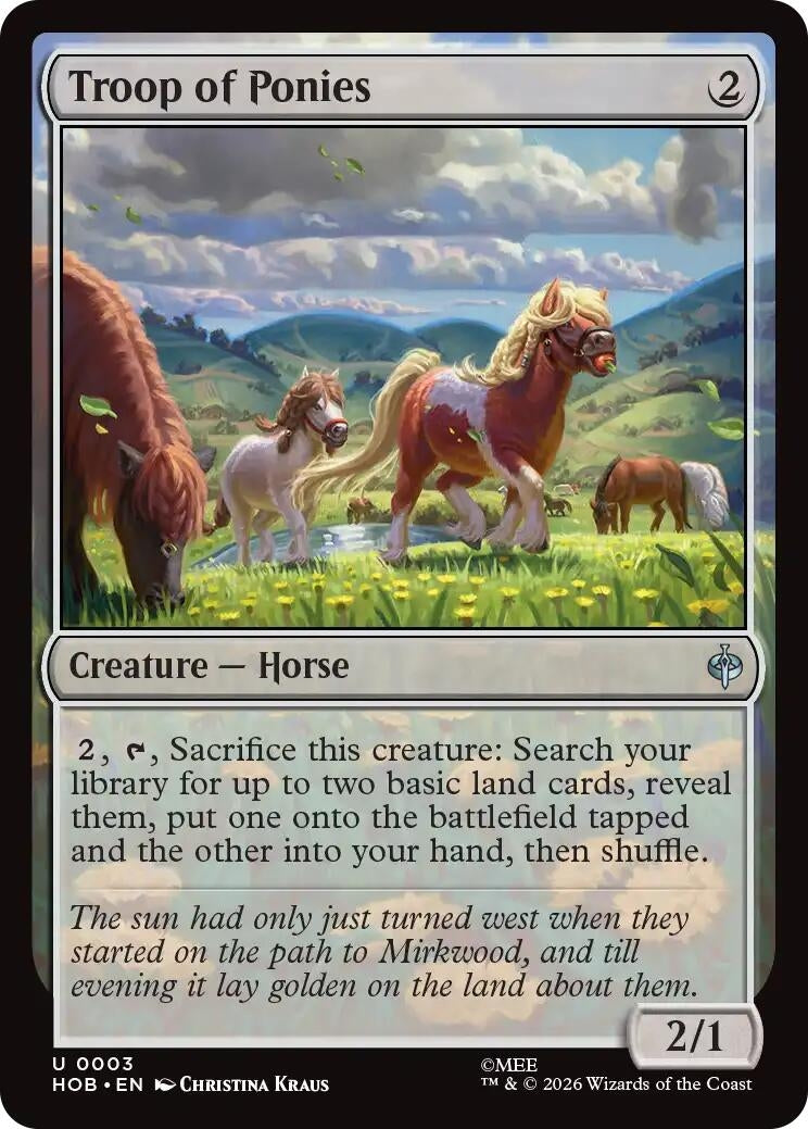 Image for Troop of Ponies (3) (Foil) (The Hobbit) (HOB) - Magic: The Gathering
