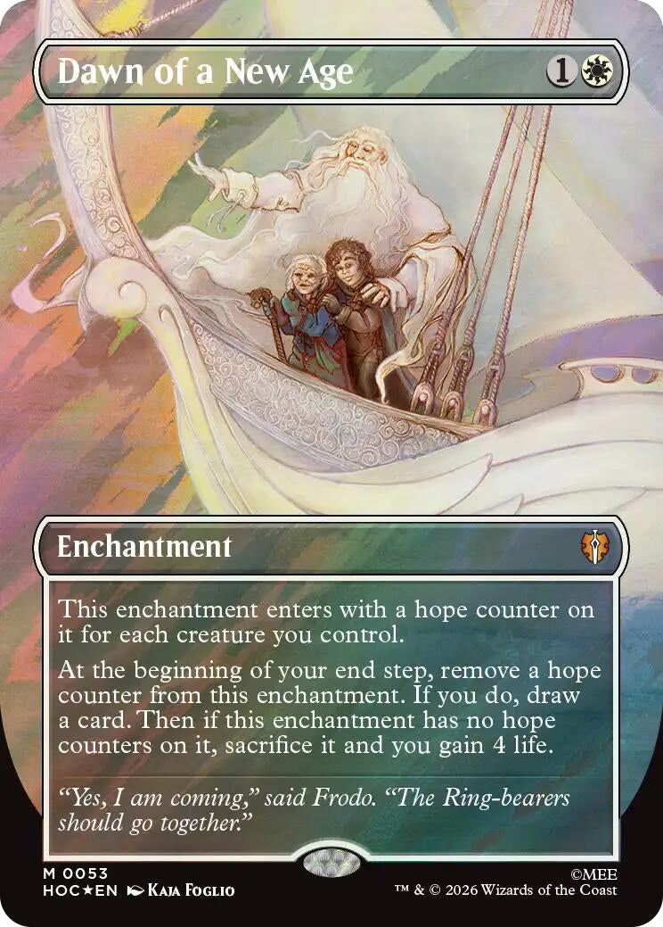 Image for Dawn of a New Age (Borderless) (Surge Foil) (53) (Foil) (The Hobbit: Eternal-Legal) (HOC) - Magic: The Gathering