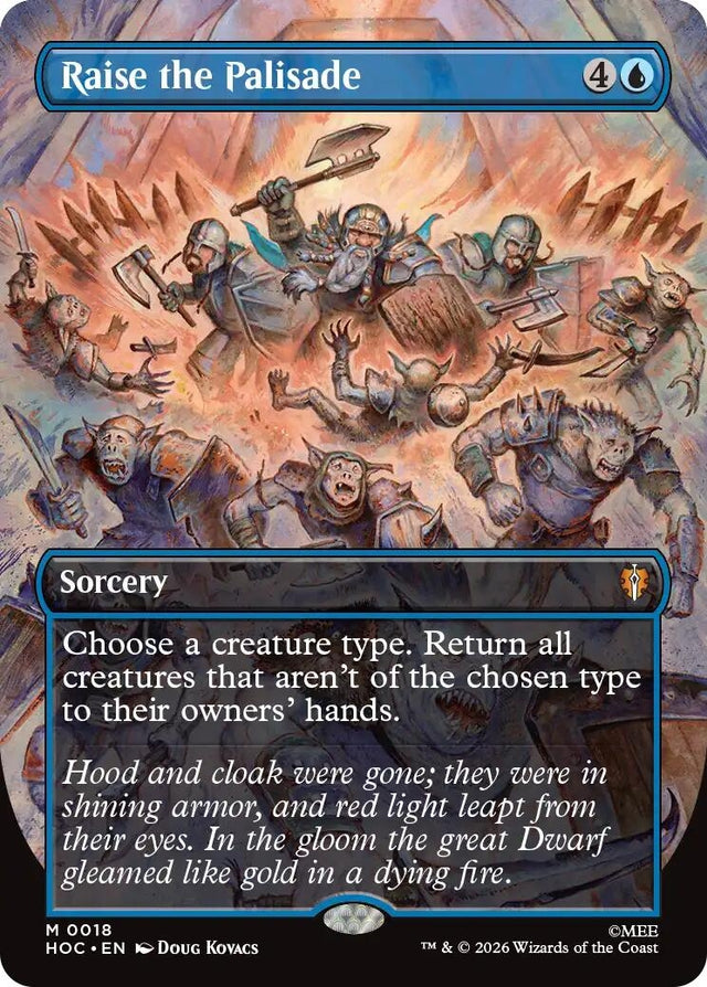 Image for Raise the Palisade (Borderless) (18) (Foil) (The Hobbit: Eternal-Legal) (HOC) - Magic: The Gathering