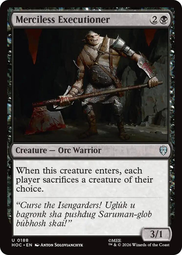 Image for Merciless Executioner (188) (The Hobbit: Eternal-Legal) (HOC) - Magic: The Gathering