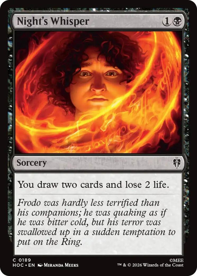 Image for Night's Whisper (189) (The Hobbit: Eternal-Legal) (HOC) - Magic: The Gathering