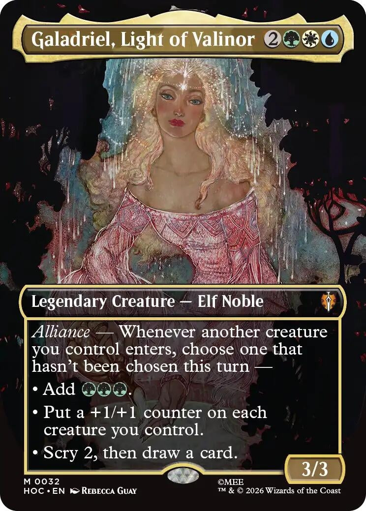 Image for Galadriel, Light of Valinor (Borderless) (32) (Foil) (The Hobbit: Eternal-Legal) (HOC) - Magic: The Gathering