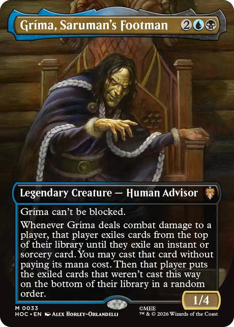 Image for Grima, Saruman's Footman (Borderless) (33) (Foil) (The Hobbit: Eternal-Legal) (HOC) - Magic: The Gathering