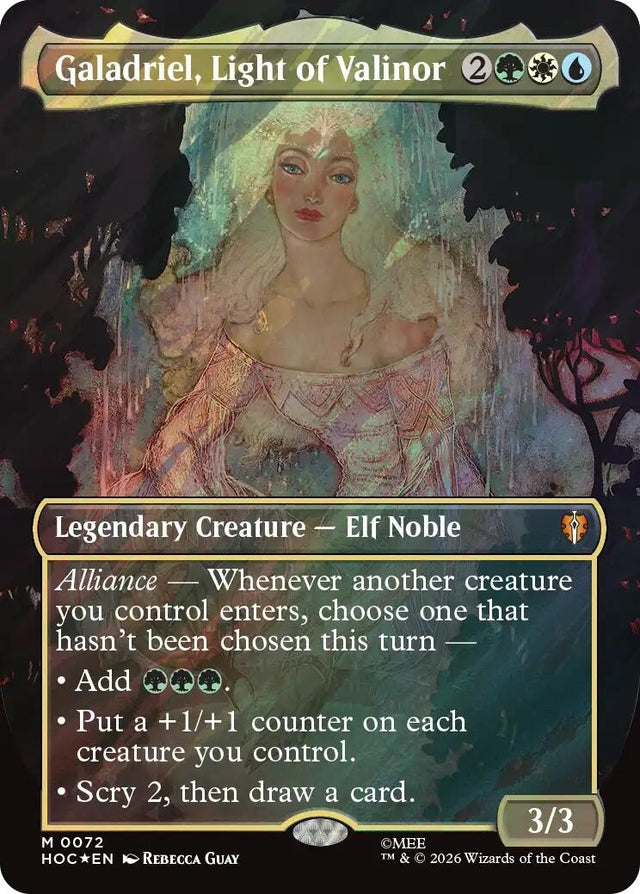 Image for Galadriel, Light of Valinor (Borderless) (Surge Foil) (72) (Foil) (The Hobbit: Eternal-Legal) (HOC) - Magic: The Gathering