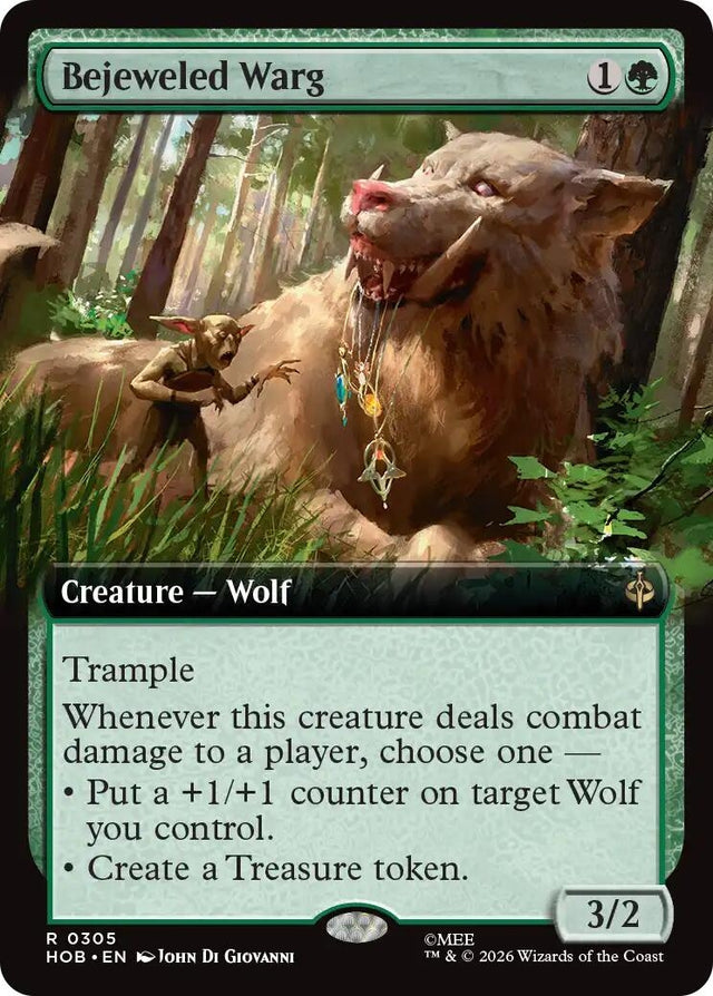 Image for Bejeweled Warg (Extended Art) (305) (Foil) (The Hobbit) (HOB) - Magic: The Gathering