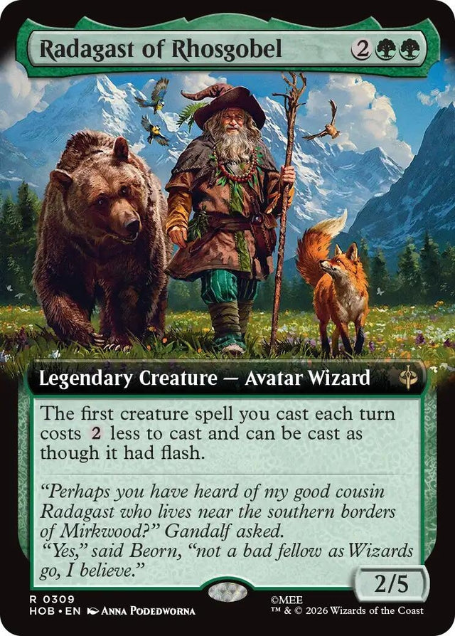 Image for Radagast of Rhosgobel (Extended Art) (309) (Foil) (The Hobbit) (HOB) - Magic: The Gathering