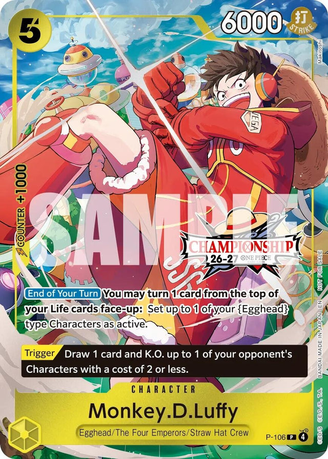Image for Monkey.D.Luffy (CS 26-27 Celebration Pack) (P-106) (Foil) (One Piece Promotion Cards) (OP-PR) - One Piece Card Game
