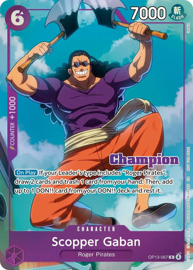 Image for Scopper Gaban (CS 26-27 Winner Card Set Vol.1) (OP13-067) (Foil) (One Piece Promotion Cards) (OP-PR) - One Piece Card Game