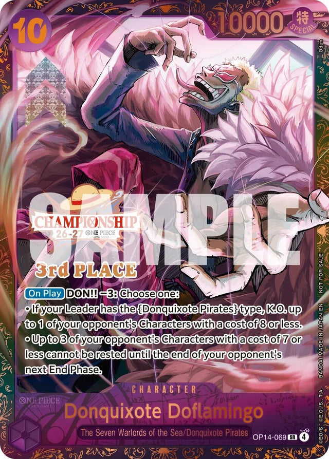 Image for Donquixote Doflamingo (CS 26-27 3rd Place Trophy Card) (OP14-069) (Foil) (One Piece Promotion Cards) (OP-PR) - One Piece Card Game