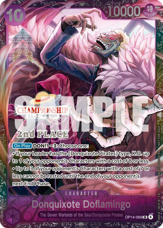 Image for Donquixote Doflamingo (CS 26-27 2nd Place Trophy Card) (OP14-069) (Foil) (One Piece Promotion Cards) (OP-PR) - One Piece Card Game