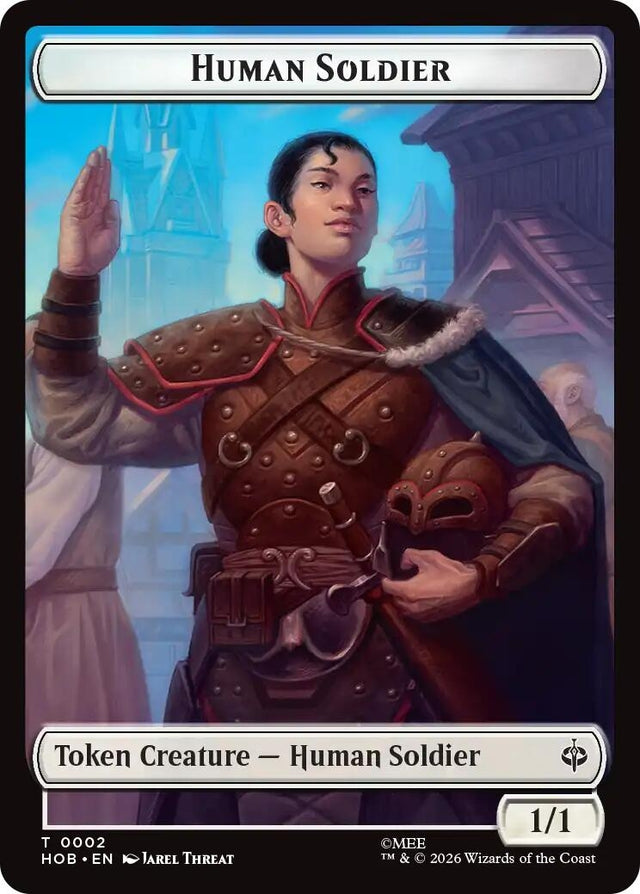Image for Human Soldier // Treasure (0012) Double-Sided Token (2 // 12) (Foil) (The Hobbit) (HOB) - Magic: The Gathering