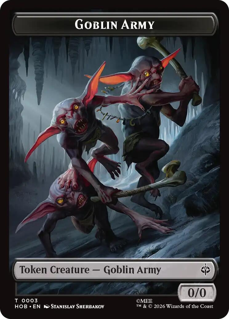 Image for Goblin Army (0003) // Wolf Double-Sided Token (3 // 9) (Foil) (The Hobbit) (HOB) - Magic: The Gathering