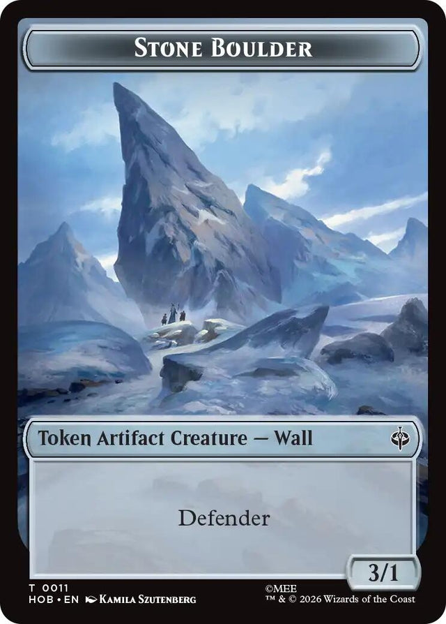 Image for Stone Boulder // Dragon Double-Sided Token (11 // 5) (Foil) (The Hobbit) (HOB) - Magic: The Gathering