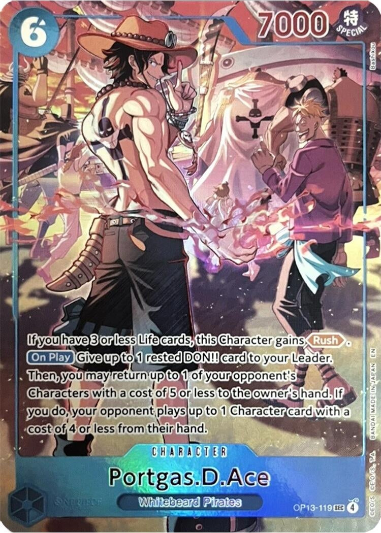 Image for Portgas.D.Ace (119) (English Version 3rd Anniversary Set) (OP13-119) (Foil) (One Piece Promotion Cards) (OP-PR) - One Piece Card Game