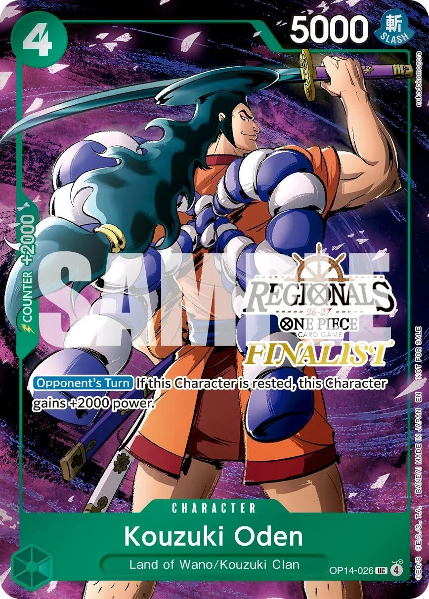 Image for Kouzuki Oden (Regionals Finalist Card Set 26-27 Vol.2) (OP14-026) (Foil) (One Piece Promotion Cards) (OP-PR) - One Piece Card Game