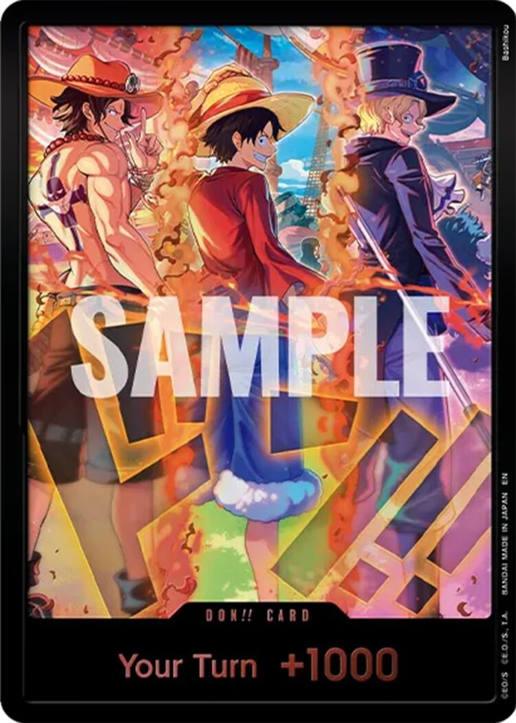 Image for DON!! Card (English Version 3rd Anniversary Set) (Ace, Luffy, Sabo) (Foil) (One Piece Promotion Cards) (OP-PR) - One Piece Card Game